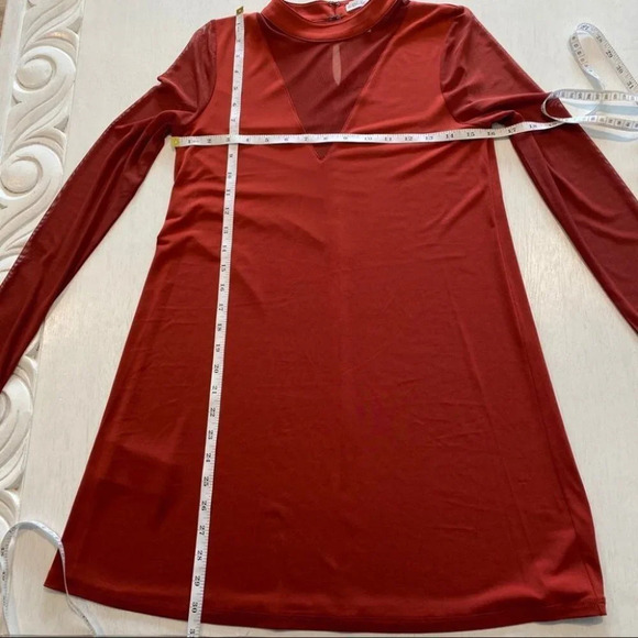 BCBGeneration Mock Neck Tunic Mini Dress Mesh Det - Picture 2 of 5